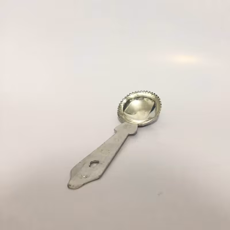 قاشق اسکوپ بستنی یا هندونه تراش مسی قلع شده (سفیدشده) قاشق اجیل