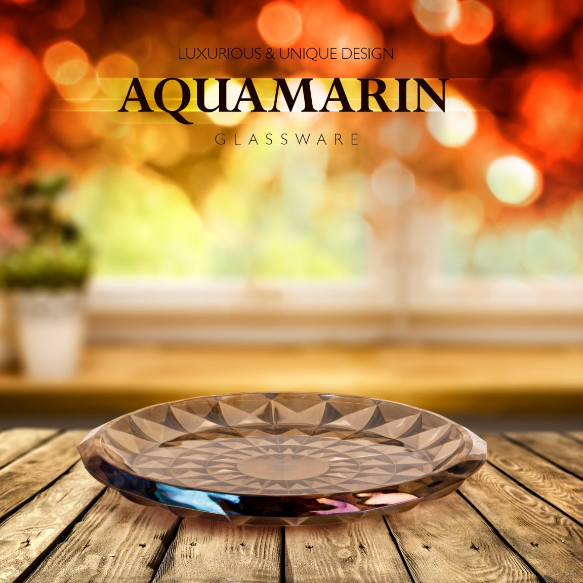 شیرینی خوری بی پایه آکوامارین ارغوانی(پس کرایه)