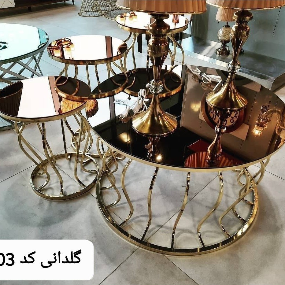 میز عسلی وجلو مبلی مدل گلدانی آبکاری درجه 1 فورتیک ارسال با باربری وپس کرایه