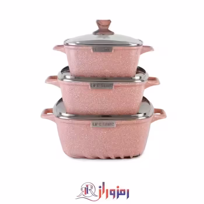 سرویس قابلمه 6 پارچه مربعی گرانیت لایف اسمایل مدل SPF-6