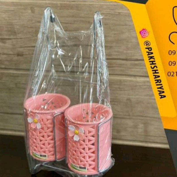 جای قاشق و چنگال 2 قلو اویز