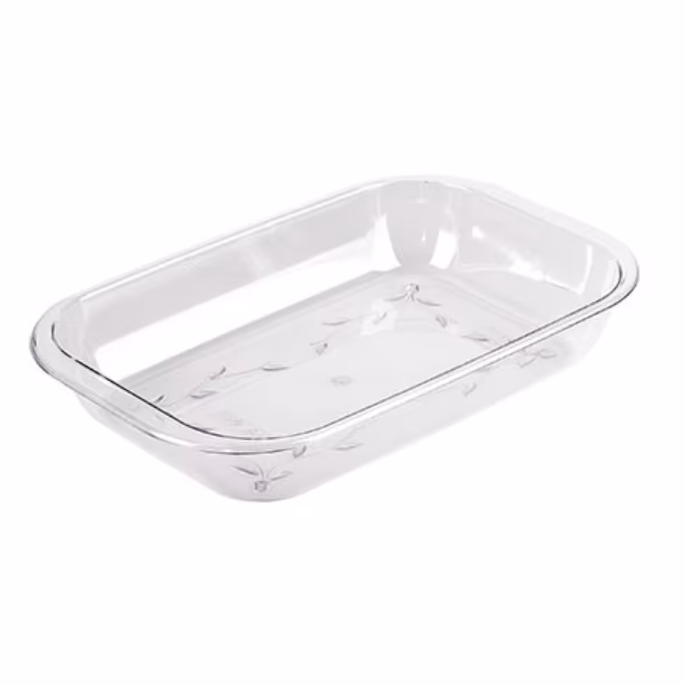 سینی پیرکس کریستالی سایز 22 در34 سانت ارتفاع 6 سانت