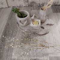 ست سنگ مصنوعی 5 تکه کرم قهوه ای-طرح چوب- شامل گلدان و جاشمعی و پرنده