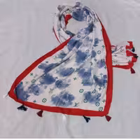 شال نخی طرح LV منگوله دار بسیار نرم و لطیف و خنک و تابستانی