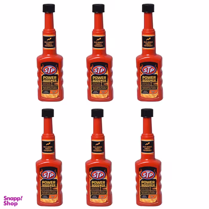 اکتان بوستر و تمیز کننده سیستم سوخت اس تی پی مدل Power Boost حجم 200 میلی لیتر بسته 6 عددی
