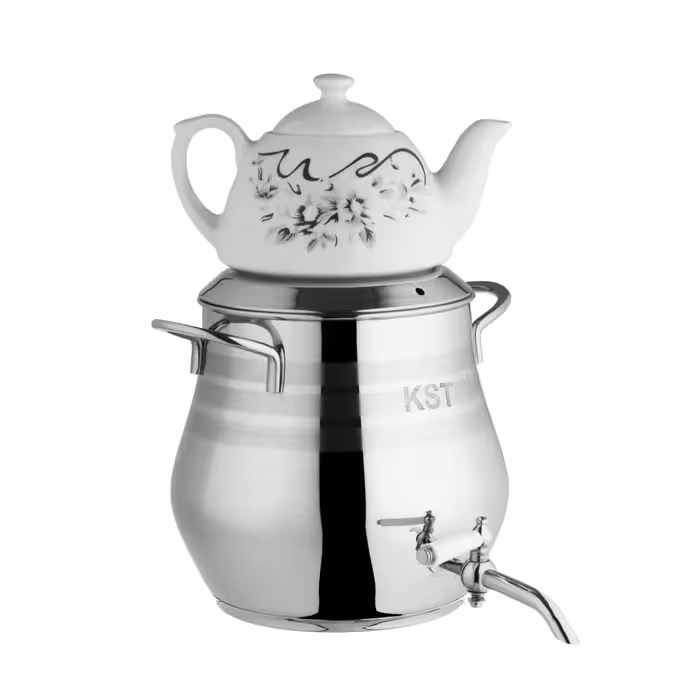 کتری شیردار با قوری چینی  برند کی اس تی کد 1023