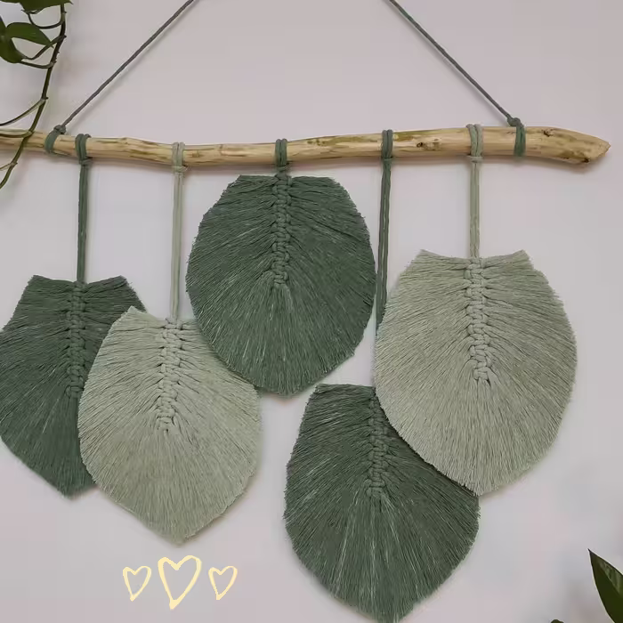 دیوارکوب مکرومه،اندازه کار60