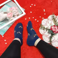 جوراب مچی طرح تدی زنانه دخترانه  جنس نخ پنبه فری سایز 36 تا42 (تکستاره)