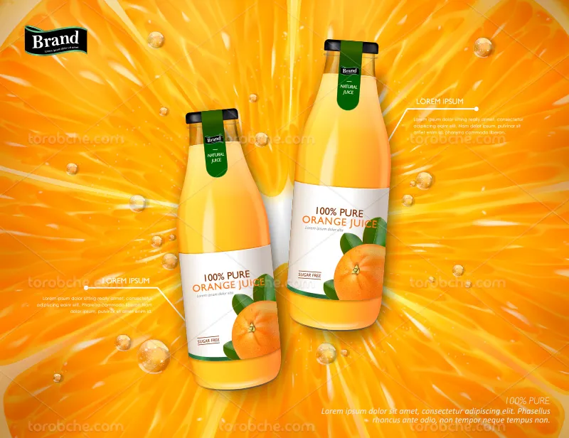 وکتور بنر تبلیغاتی آبمیوه | گرافیک با طعم تربچه