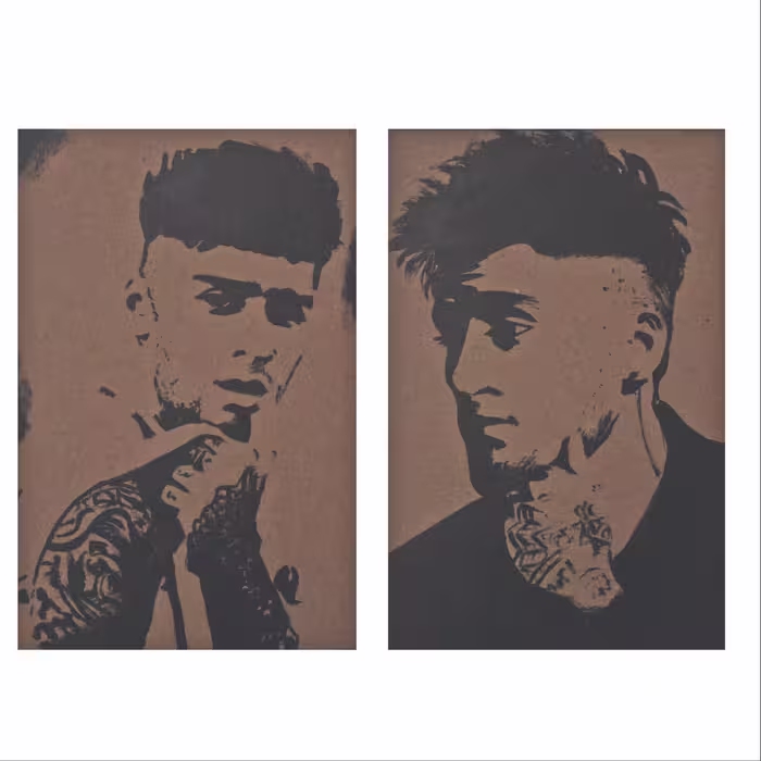 تابلو نقاشی اکریلیلک مدل Zayn Malik مجموعه دو عددی کد 02 سایز کوچک