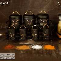 پاسماوری 7 پارچه بی وی کی ماربل مشکی طلایی مدل 815591