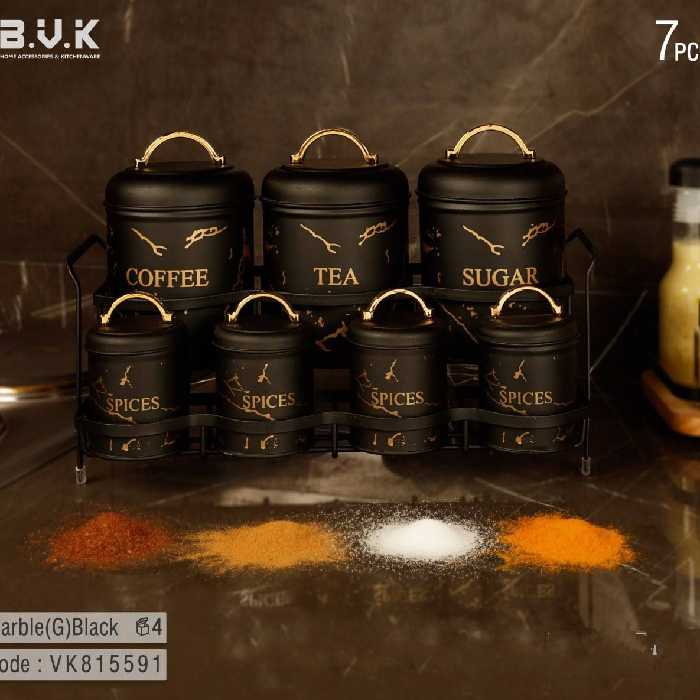 پاسماوری 7 پارچه بی وی کی ماربل مشکی طلایی مدل 815591