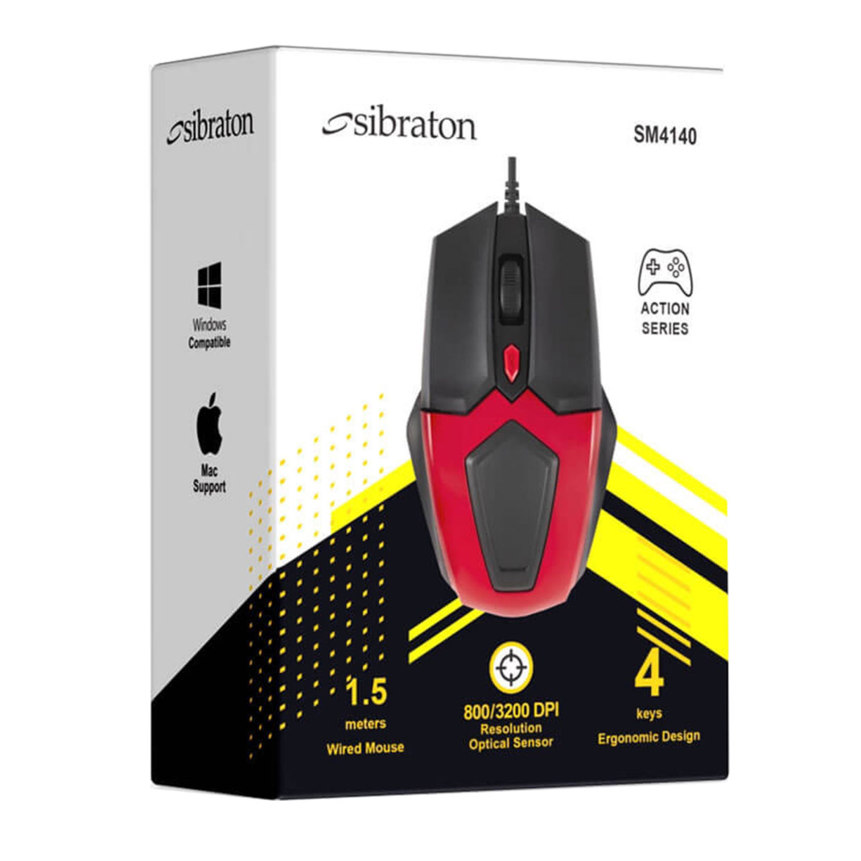 موس سیم دار Sibraton مدل SM4140 طول کابل 1.5 متر