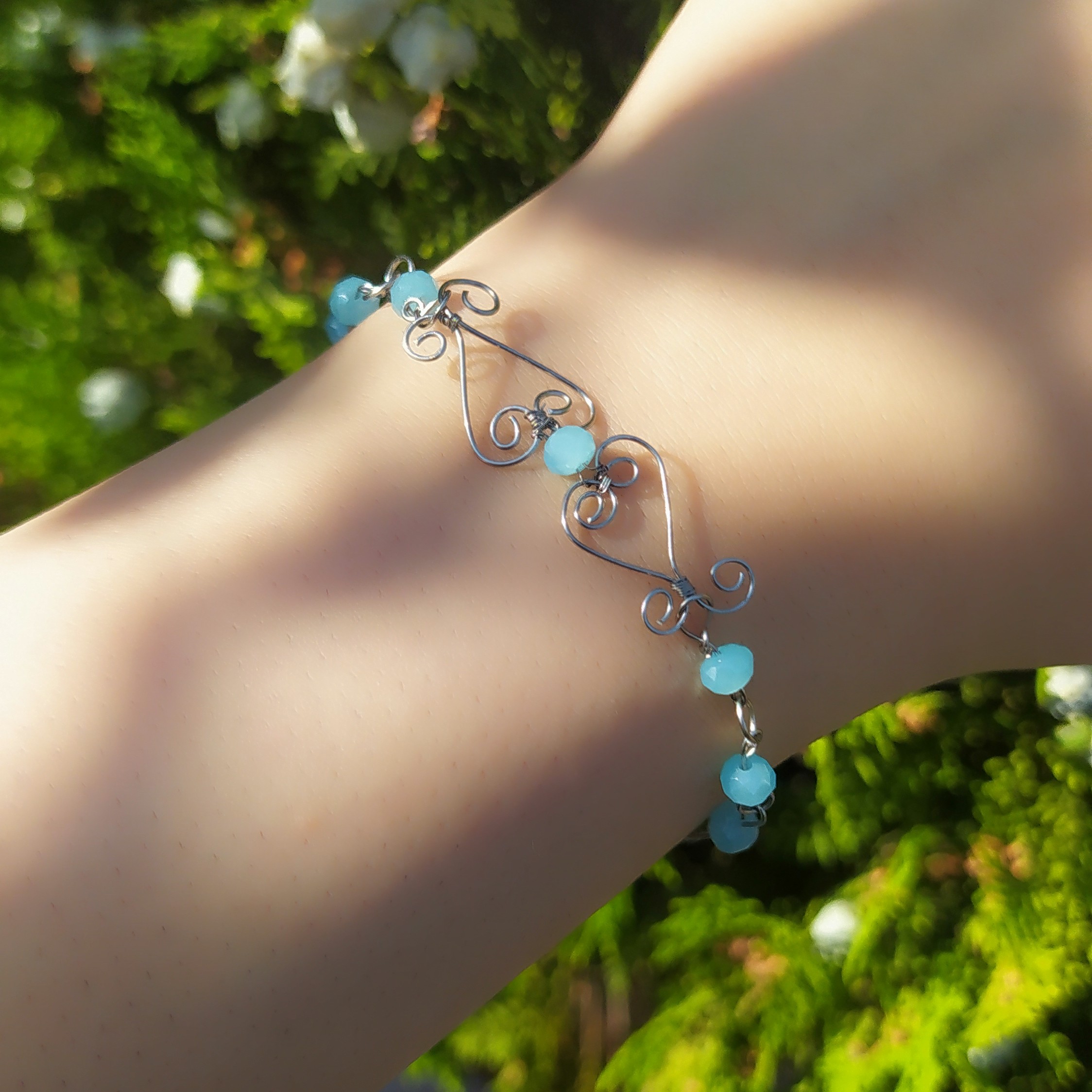 دستبند دستساز استیل بافت ظریف و زیبا ( منحصر به فرد و قابل سفارش به سلیقه شما)