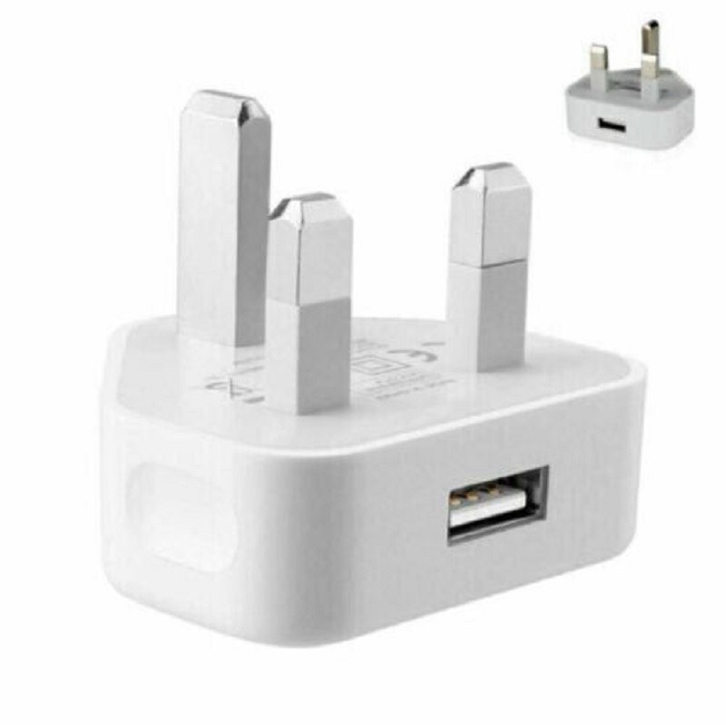 شارژر دیواری USB   v5 ولتی 1 آمپری یو اس بی آداپتور برق AC مسافرتی برای تلفن 