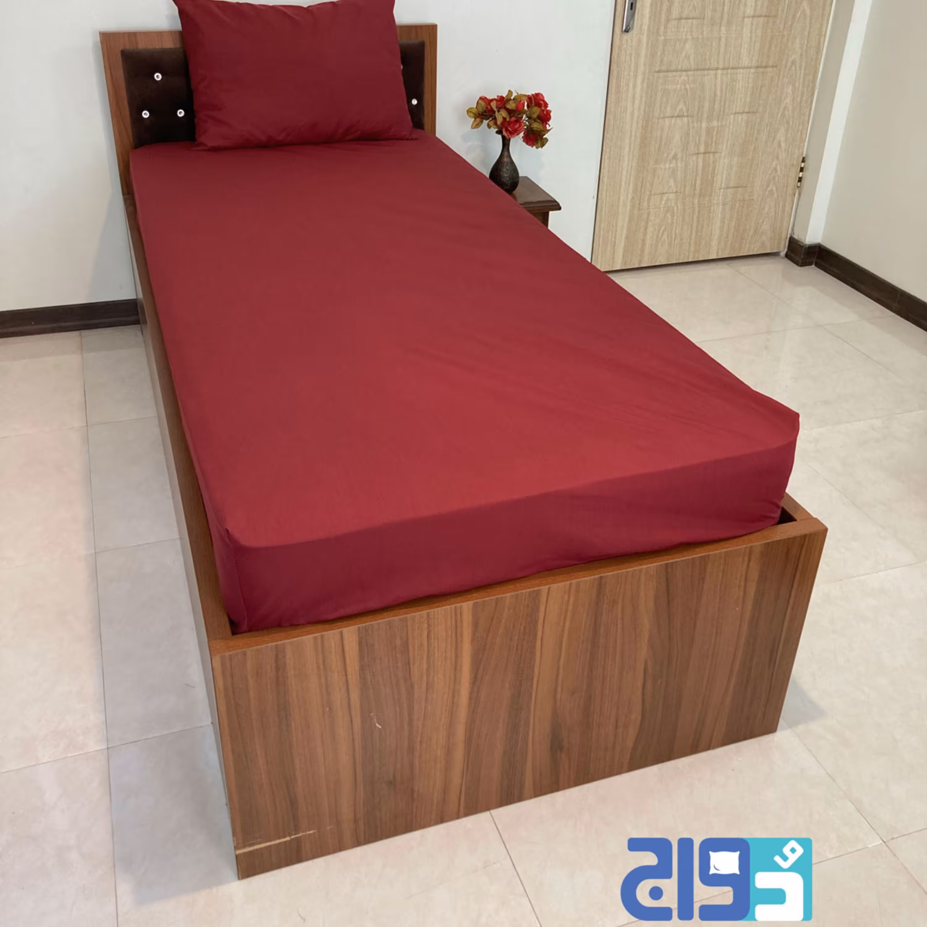 روتختی کشدار تترون ساده تک نفره (رنگ زرشکی)