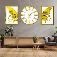 ساعت دیواری  همراه تابلو پر پروانه کد m11