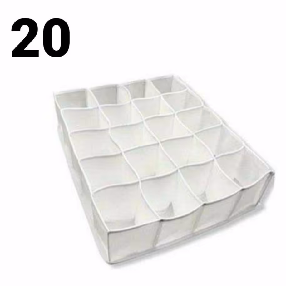 نظم دهنده کشو پارچه ای 20 خانه در اندازه سایز دو 
مناسب برای همه خانم ها و آقایان و کودکان
قابل استفاده برای انواع لباس 