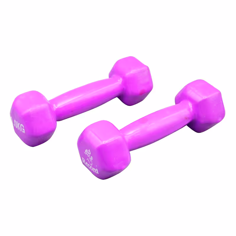 دمبل بدنسازی رکورد مدل Strong روکش دار وزن 1 کیلو گرم بسته دو عددی