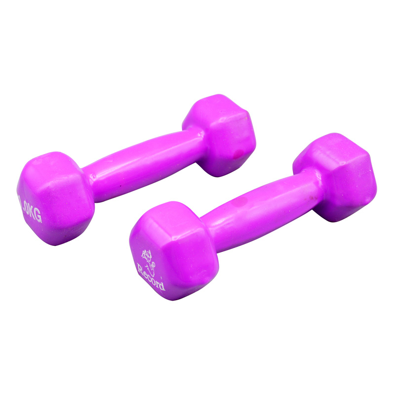 دمبل بدنسازی رکورد مدل Strong روکش دار وزن 1 کیلو گرم بسته دو عددی