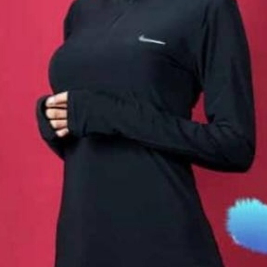 تیشرت نیم زیپ زنانه انگشتی جنس سوپر نخ