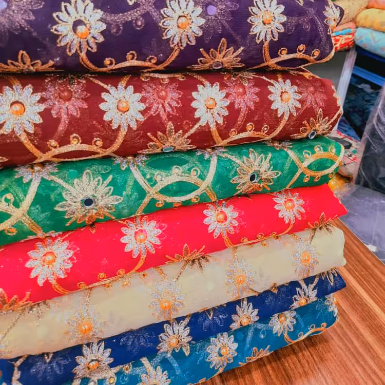 پارچه حریر سوزندوز