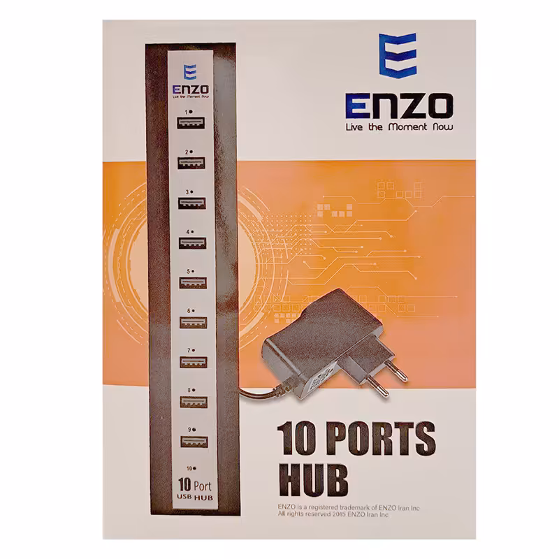 هاب 10 پورت USB2.0   آداپتور انزو Enzo UH-10A