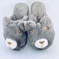 دمپایی پشمی روفرشی جلو بسته سری خرسی  ( اسلیپر )