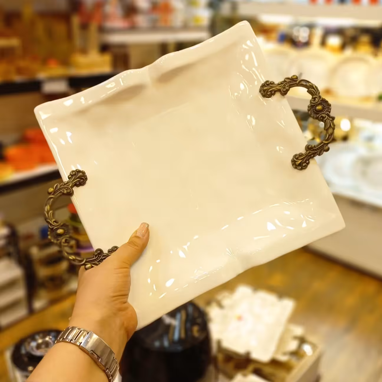 دیس مربع سرامیکی  دسته پیوتر