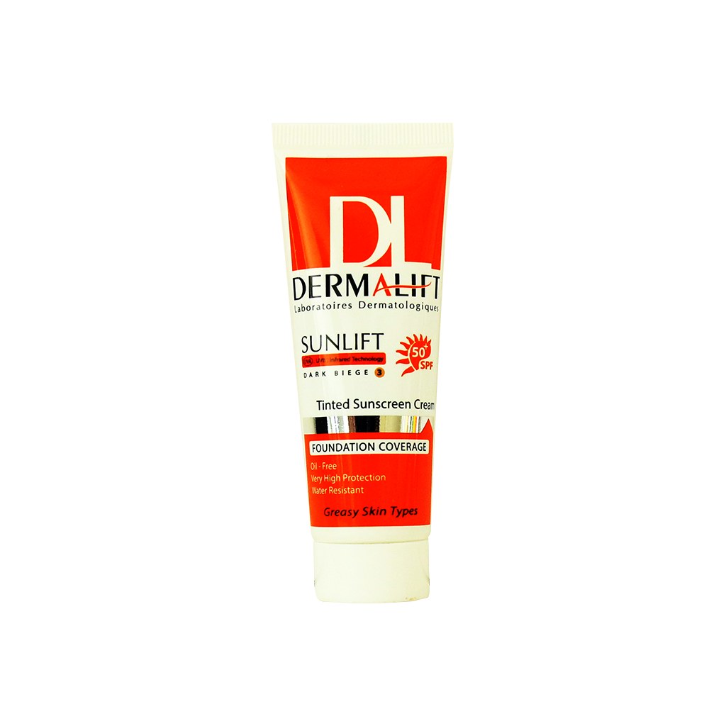 کرم ضد آفتاب رنگی پوست چرب بژ تیره 3 درمالیفت حجم 50mL