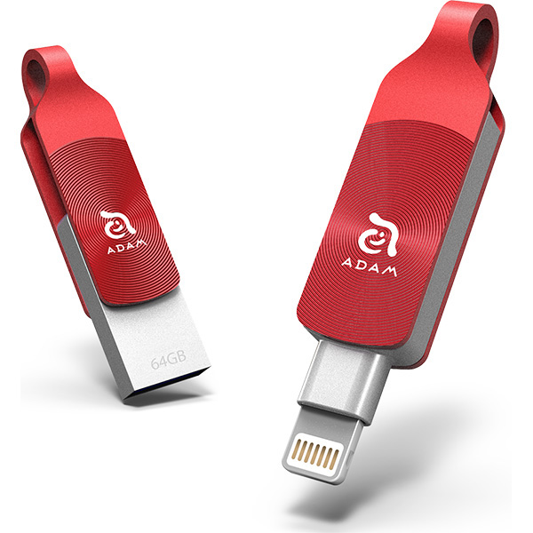 آدام المنتس فلش مموری لایتنینگ مدل iKlips DUO Plus ظرفیت 64 گیگابایت قرمز - Hiapple.ir