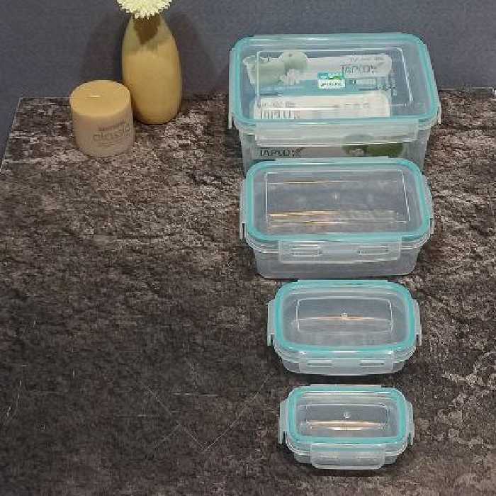 ظرف فریزری 4تکه تاپکو کد 427 شفاف مثل شیشه سبکتر ازشیشه مقاوم در برابر شکستن 