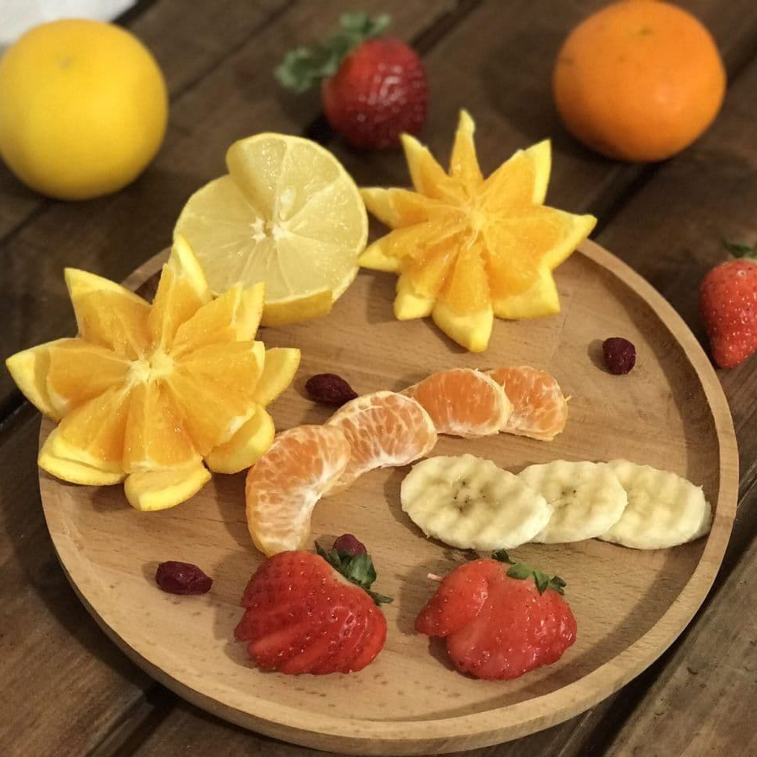 سینی گرد چوبی بشقاب قطر 23