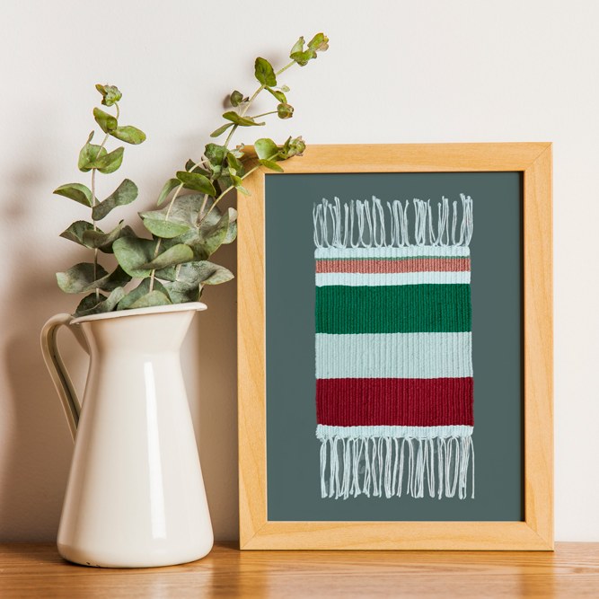 گلیم دستباف پشمی - 28 سانتی طرح راه راه