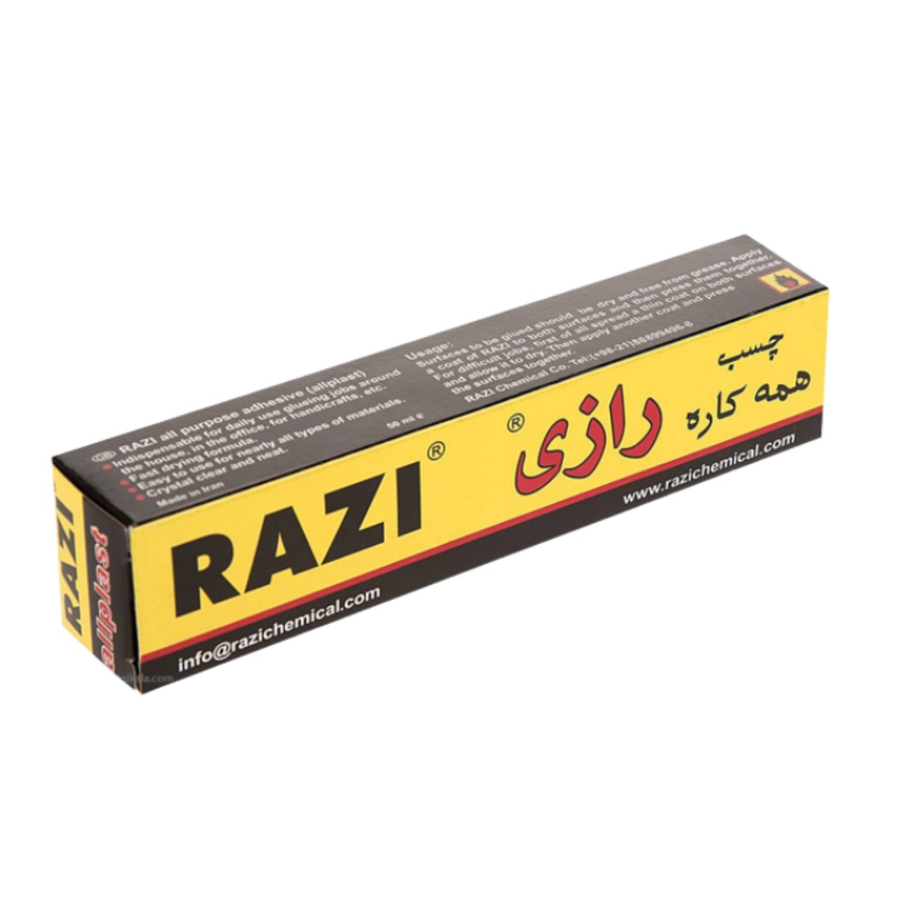 چسب مایع همه کاره رازی 50 سی سی بسته 6 عددی