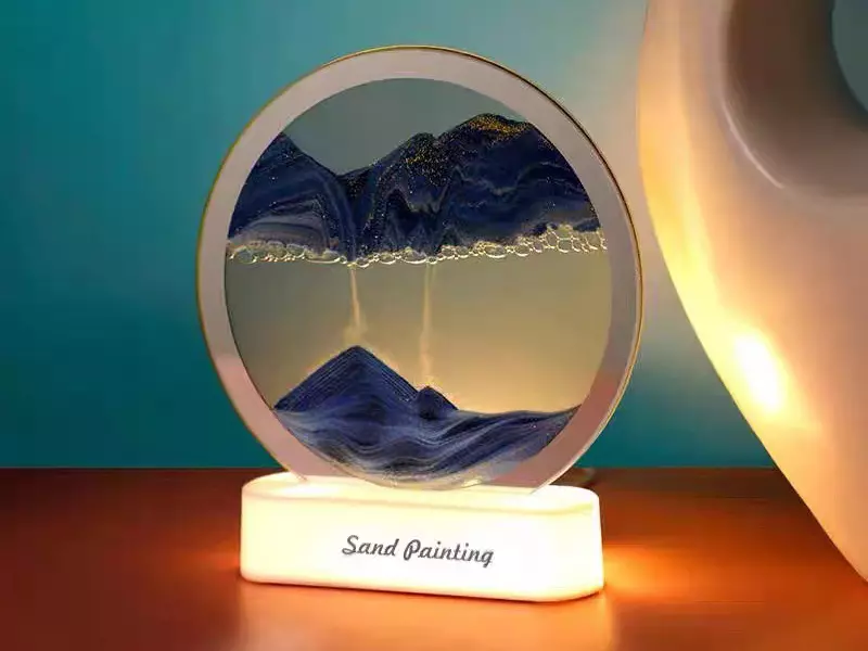 چراغ شب تزیینی سه بعدی شن و ماسه Quicksand Painting Hourglass Ornament Lamp 3d AX-218