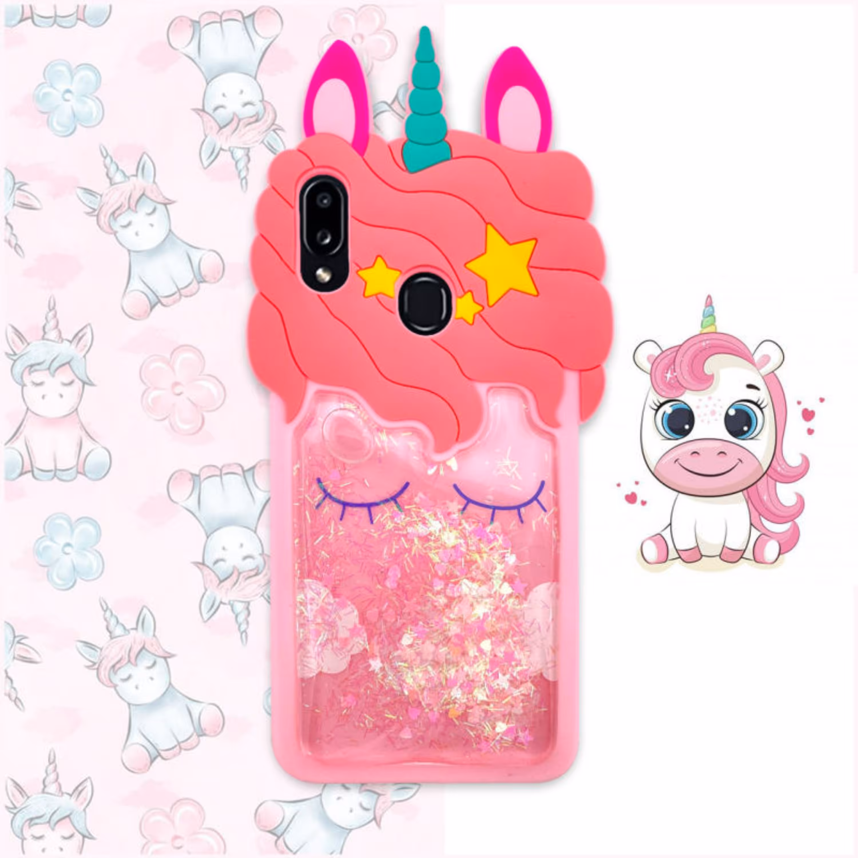 قاب گوشی موبایل سامسونگ Galaxy A10s فانتزی طرح یونیکورن ( تک شاخ )