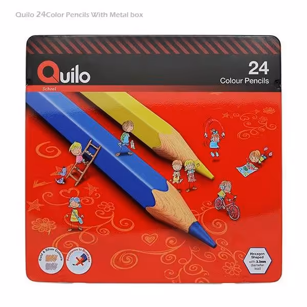 مدادرنگی 24 رنگ کوییلو جعبه فلزی