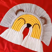 رنگین کمان مکرومه طرح شیر