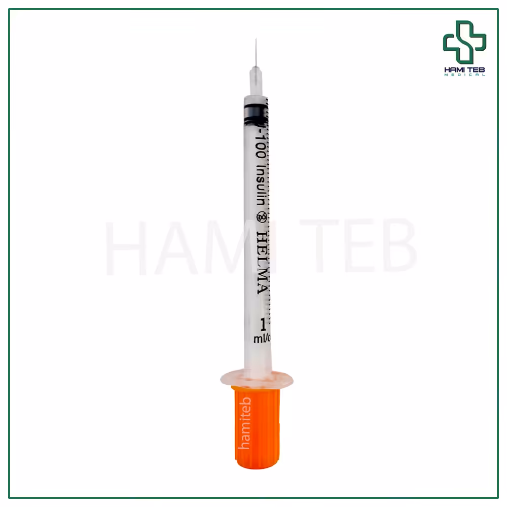 سرنگ انسولین یکپارچه بسته بندی تکی حلما 1 سی سی