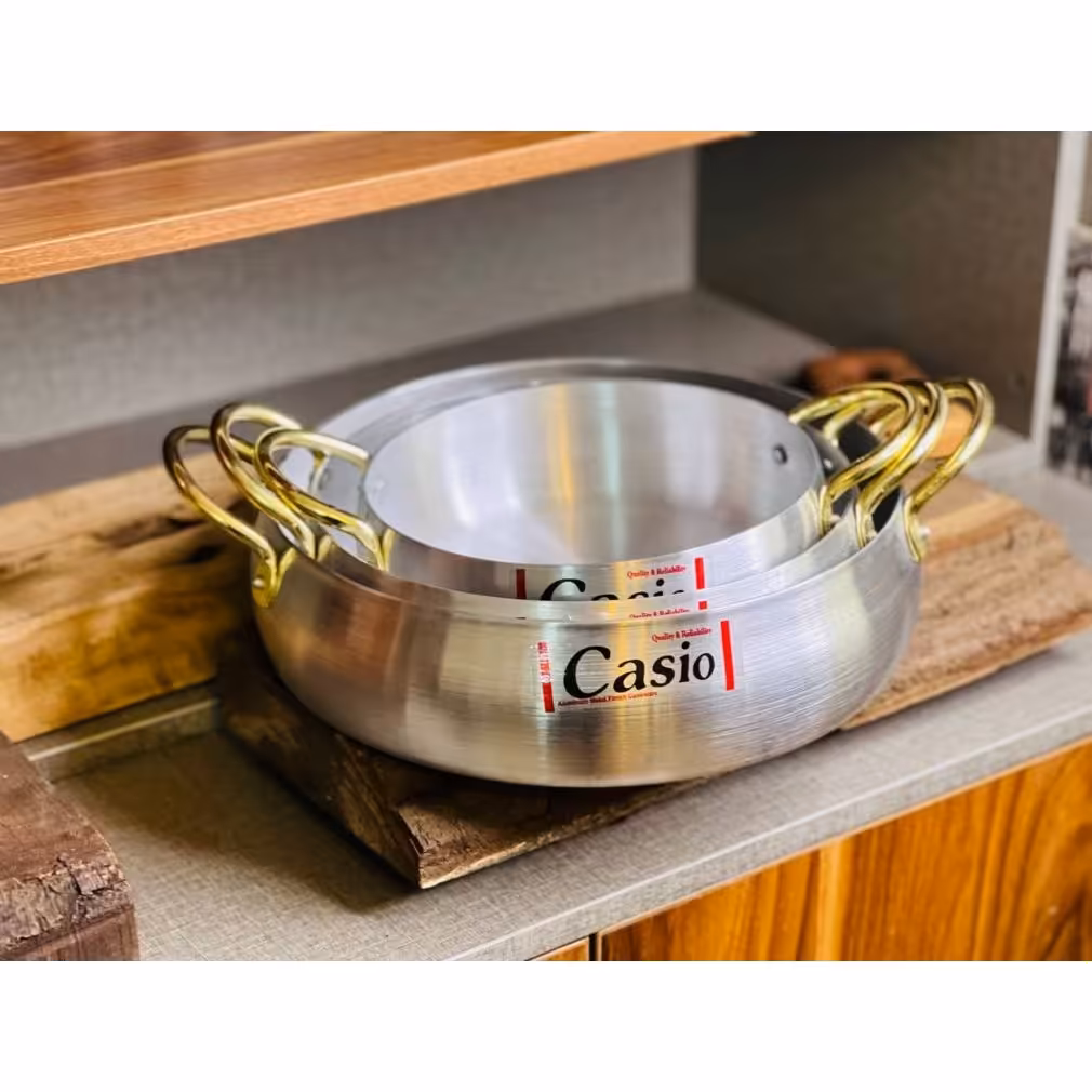 سه تابه دسته طلایی برند عالی کاسیو  از جنس روحی و با کیفیت