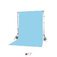 فون پارچه ای آبی روشن با جای لوله 2*3 متر