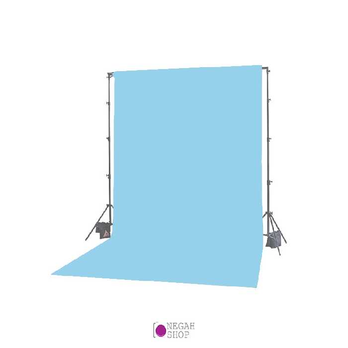 فون پارچه ای آبی روشن با جای لوله 2*3 متر