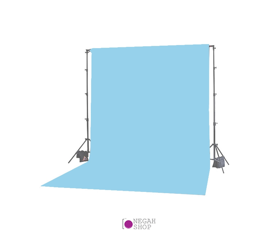 فون پارچه ای آبی روشن با جای لوله 2*3 متر