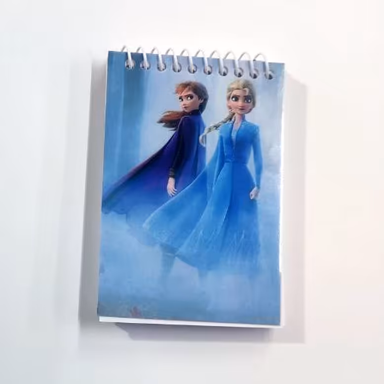 دفترچه فنری یادداشت و نقاشی بچه گانه - طرح دختر یخی