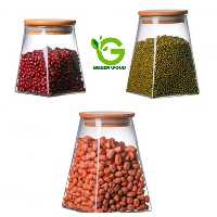 ست بانکه (جا حبوباتی) 3 عددی بامبو شیشه ای پیرکس کد Gw90301023