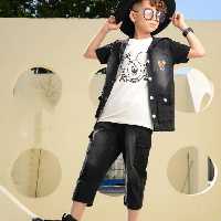 سه تیکه تیشرت شلوارک ژیله اسپورت بچگانه