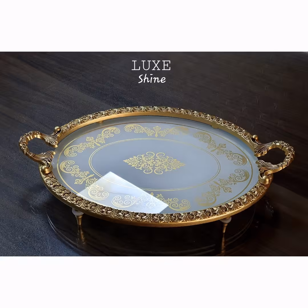 سینی پذیرایی فرم فلزی چای خوری 