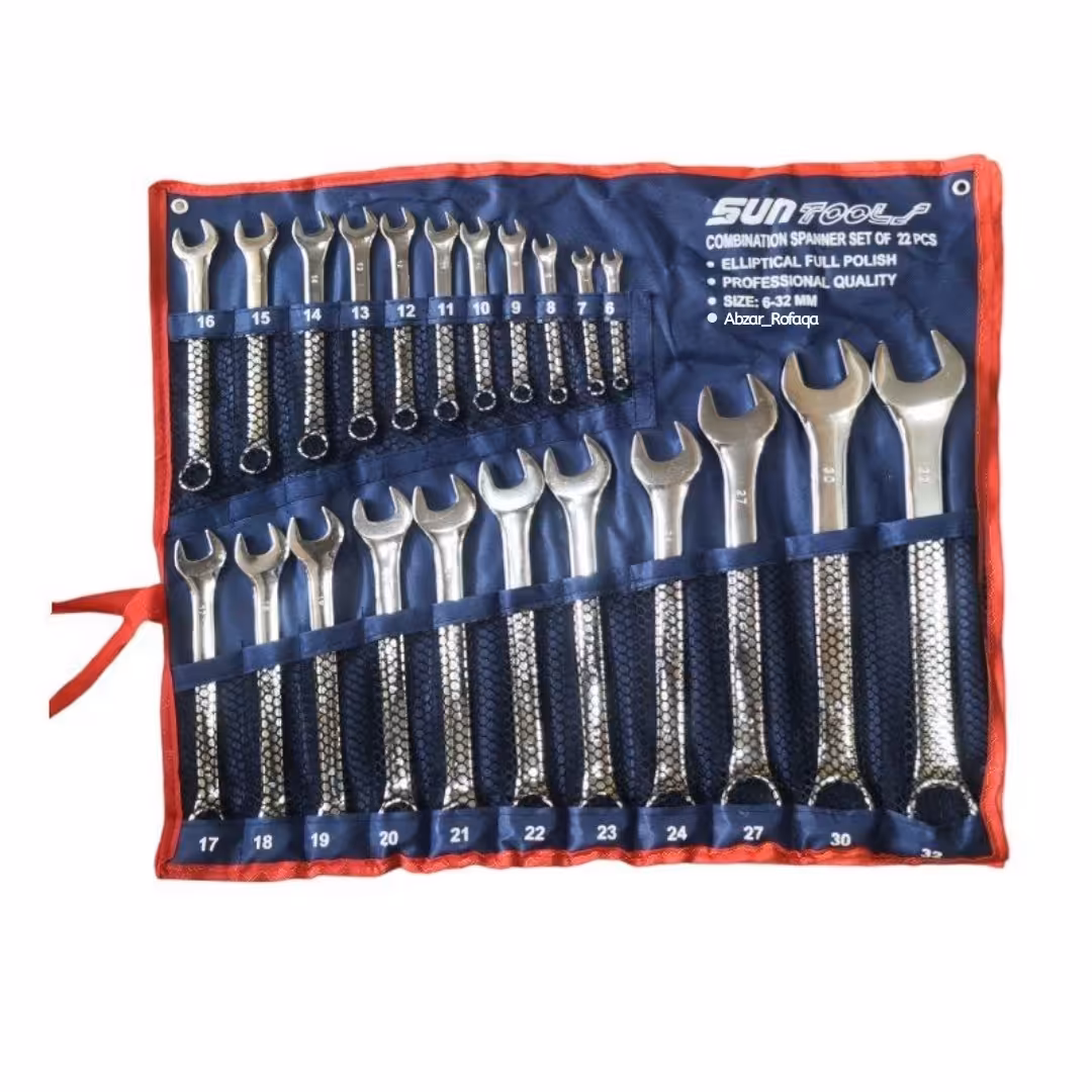 آچار یکسر تخت یکسر رینگ 22 عددی سان تولز