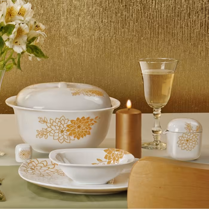 سرویس غذاخوری دالیا 12 نفره سری کواترو چینی زرین